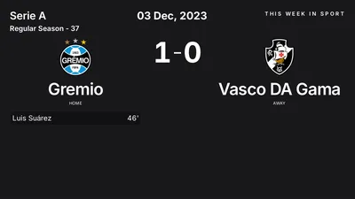 Report: Gremio vs Vasco DA Gama (2023-12-03)