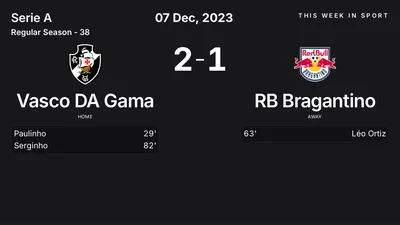 Report: Vasco DA Gama vs RB Bragantino (2023-12-07)