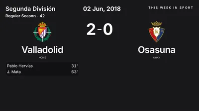 Report: Valladolid vs Osasuna (2018-06-02)