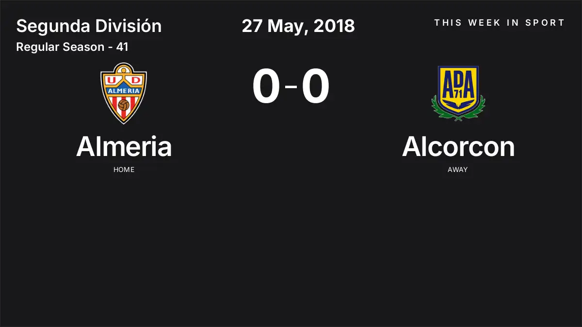 Report: Almeria vs Alcorcon (2018-05-27)