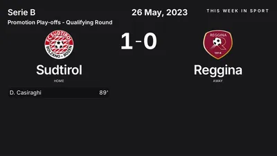 Report: Sudtirol vs Reggina (2023-05-26)