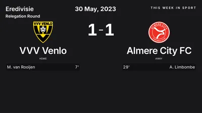 Report: VVV Venlo vs Almere City FC (2023-05-30)