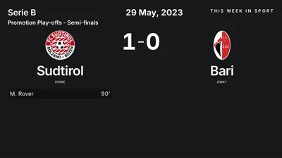 Report: Sudtirol vs Bari (2023-05-29)