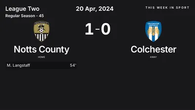 Report: Notts County vs Colchester (2024-04-20)