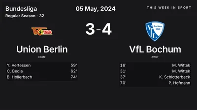 Report: Union Berlin vs VfL Bochum (2024-05-05)