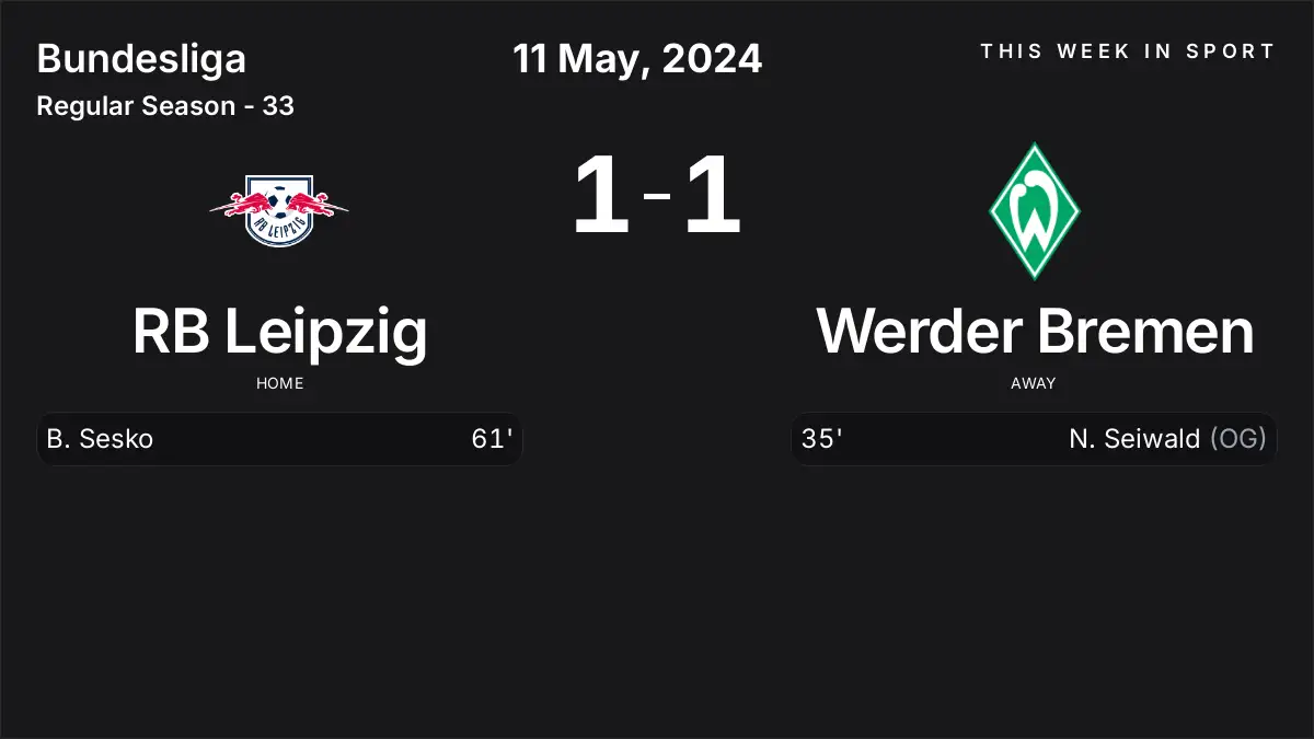 Report: RB Leipzig vs Werder Bremen (2024-05-11)