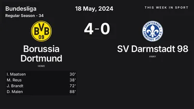 Report: Borussia Dortmund vs SV Darmstadt 98 (2024-05-18)