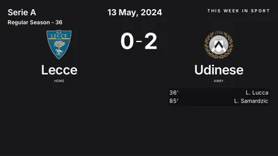 Report: Lecce vs Udinese (2024-05-13)