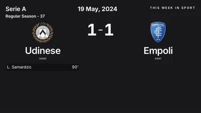 Report: Udinese vs Empoli (2024-05-19)