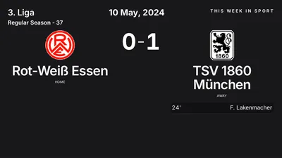 Report: Rot-Weiß Essen vs TSV 1860 München (2024-05-10)