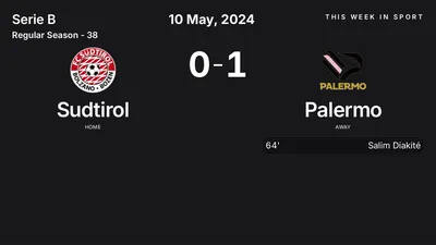 Report: Sudtirol vs Palermo (2024-05-10)