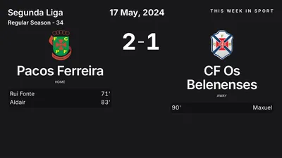 Report: Pacos Ferreira vs CF Os Belenenses (2024-05-17)