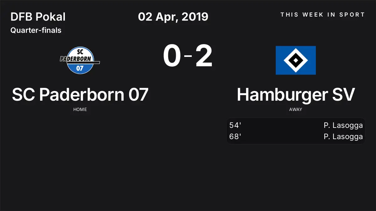 Report: SC Paderborn 07 vs Hamburger SV (2019-04-02)
