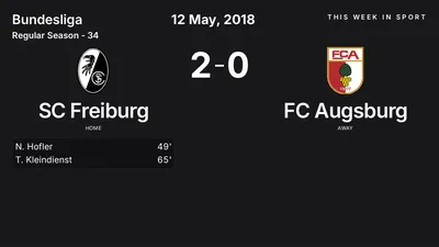 Report: SC Freiburg vs FC Augsburg (2018-05-12)