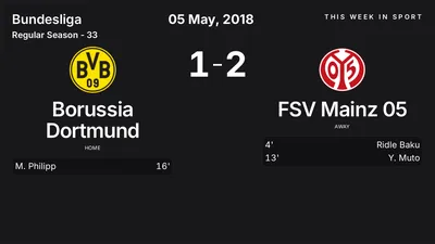 Report: Borussia Dortmund vs FSV Mainz 05 (2018-05-05)
