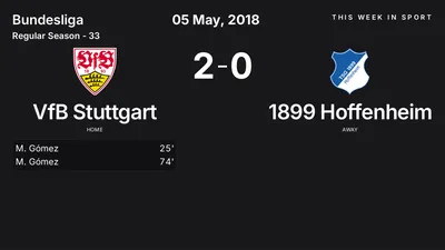 Report: VfB Stuttgart vs 1899 Hoffenheim (2018-05-05)