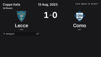 Report: Lecce vs Como (2023-08-13)