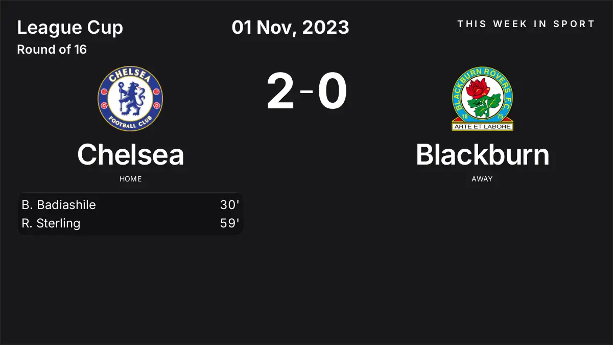 Report: Chelsea vs Blackburn (2023-11-01)