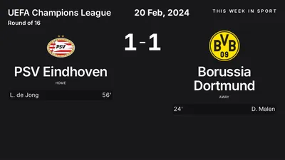 Report: PSV Eindhoven vs Borussia Dortmund (2024-02-20)