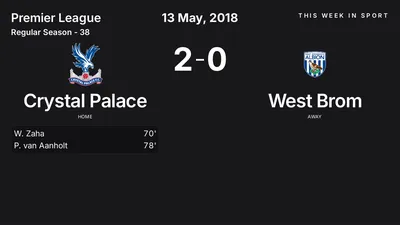 Report: Crystal Palace vs West Brom (2018-05-13)