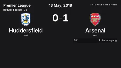Report: Huddersfield vs Arsenal (2018-05-13)