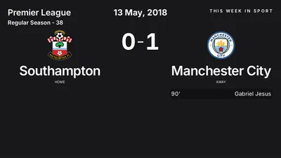 Report: Southampton vs Manchester City (2018-05-13)