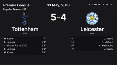 Report: Tottenham vs Leicester (2018-05-13)