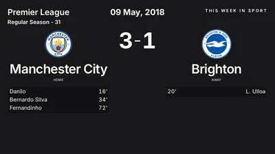 Report: Manchester City vs Brighton (2018-05-09)