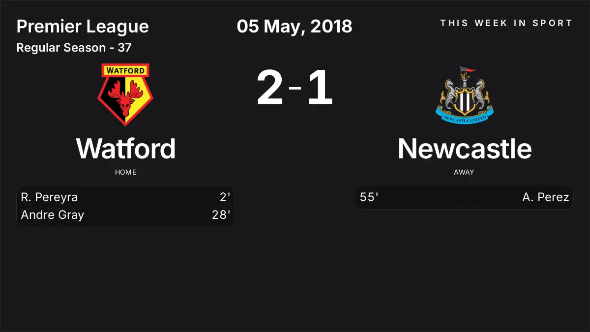 Report: Watford vs Newcastle (2018-05-05)