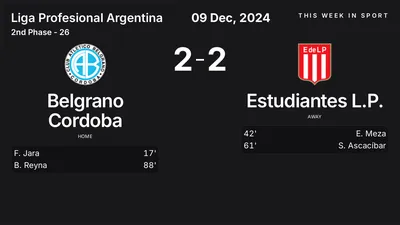 Report: Belgrano Cordoba vs Estudiantes L.P. (2024-12-09)