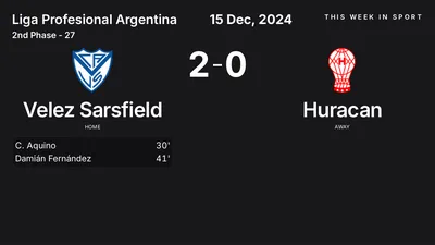 Report: Velez Sarsfield vs Huracan (2024-12-15)
