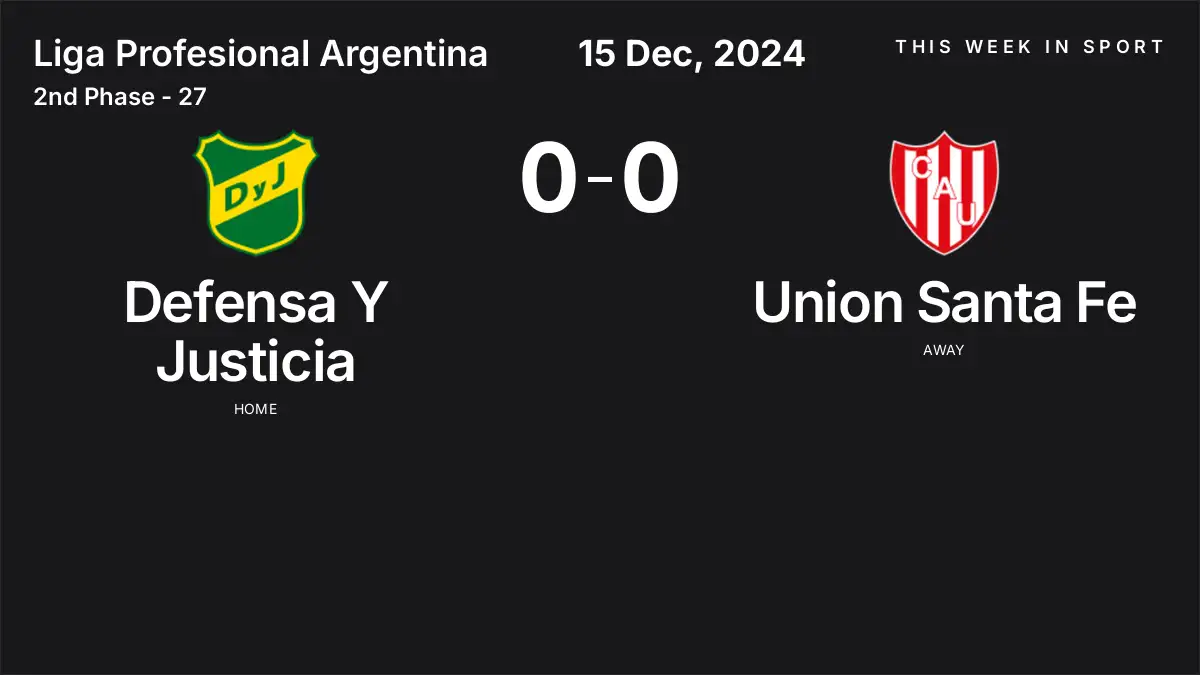 Report: Defensa Y Justicia vs Union Santa Fe (2024-12-15)