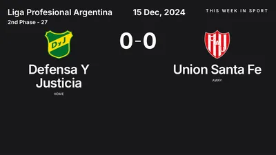 Report: Defensa Y Justicia vs Union Santa Fe (2024-12-15)