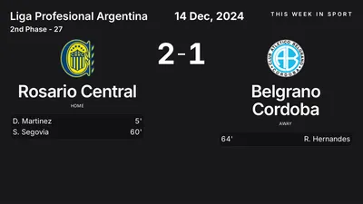 Report: Rosario Central vs Belgrano Cordoba (2024-12-14)