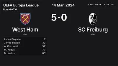 Report: West Ham vs SC Freiburg (2024-03-14)