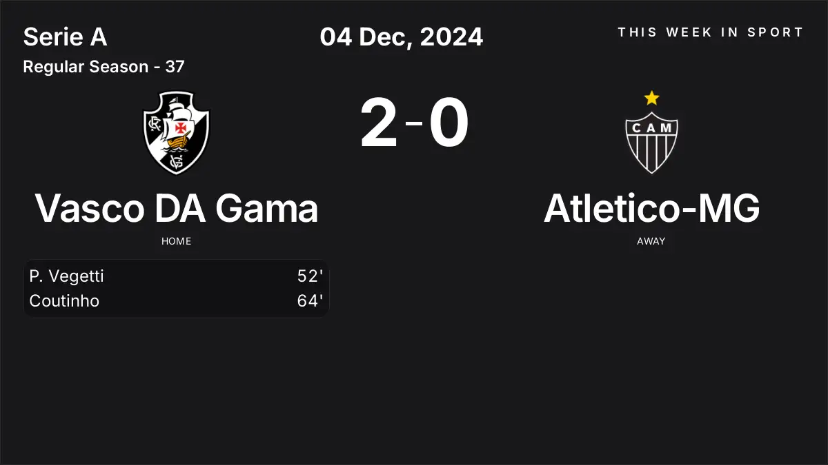 Report: Vasco DA Gama vs Atletico-MG (2024-12-04)