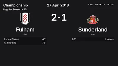 Report: Fulham vs Sunderland (2018-04-27)