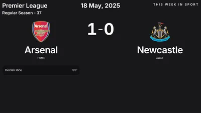 Report: Arsenal vs Newcastle (2025-05-18)