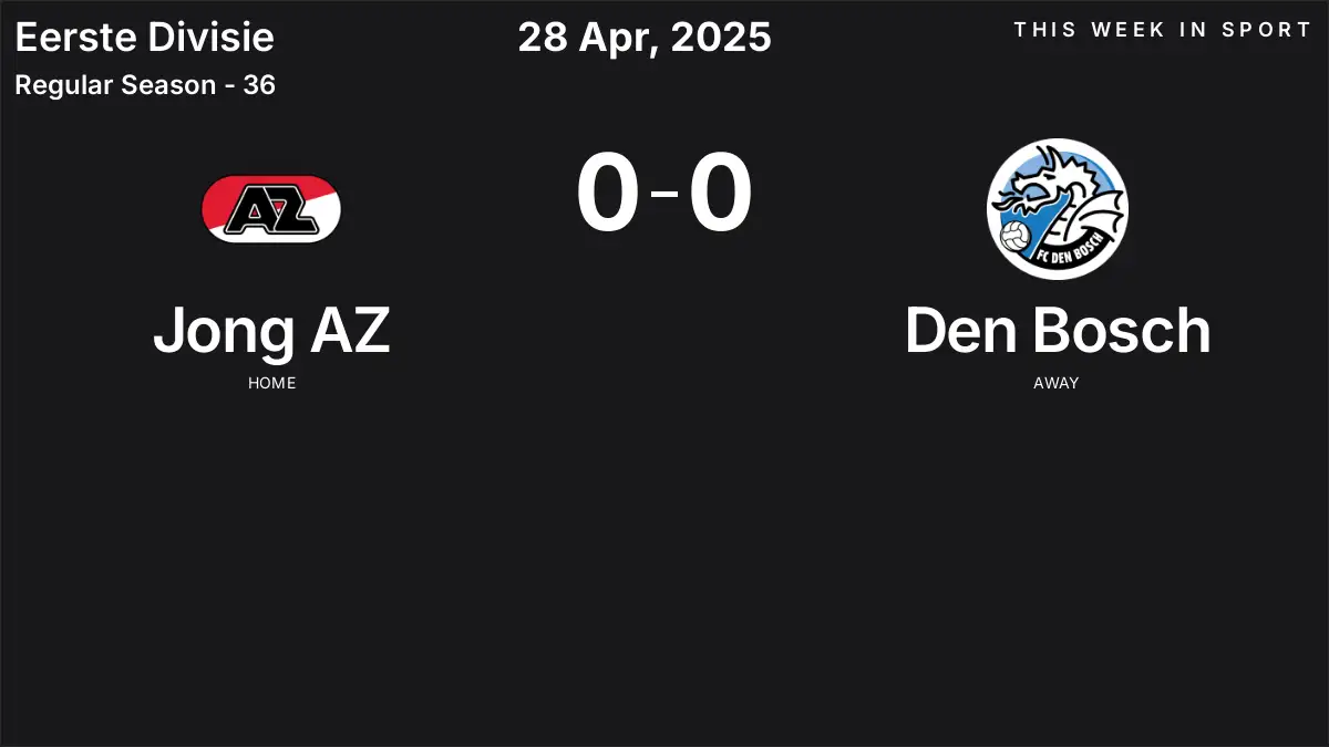 Report: Jong AZ vs Den Bosch (2025-04-28)