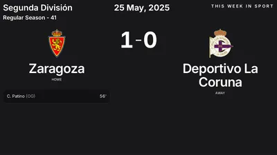 Report: Zaragoza vs Deportivo La Coruna (2025-05-25)