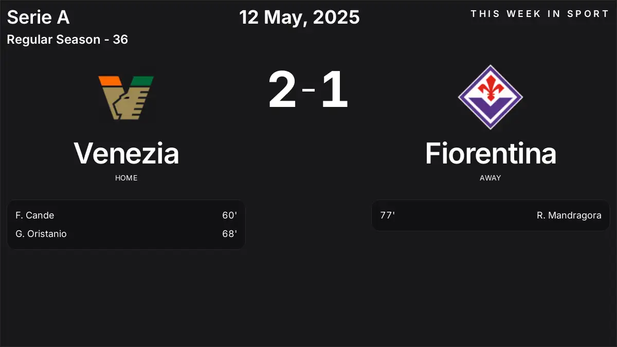 Report: Venezia vs Fiorentina (2025-05-12)