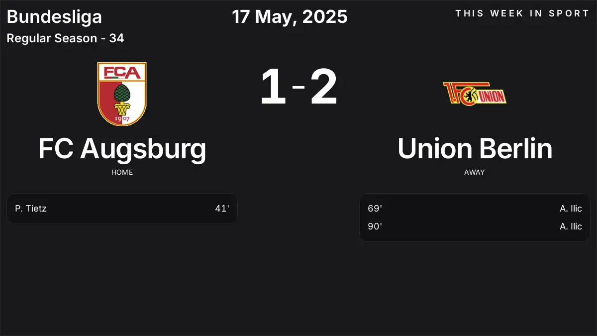 Report: FC Augsburg vs Union Berlin (2025-05-17)