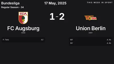Report: FC Augsburg vs Union Berlin (2025-05-17)