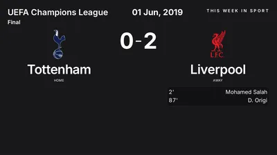 Report: Tottenham vs Liverpool (2019-06-01)