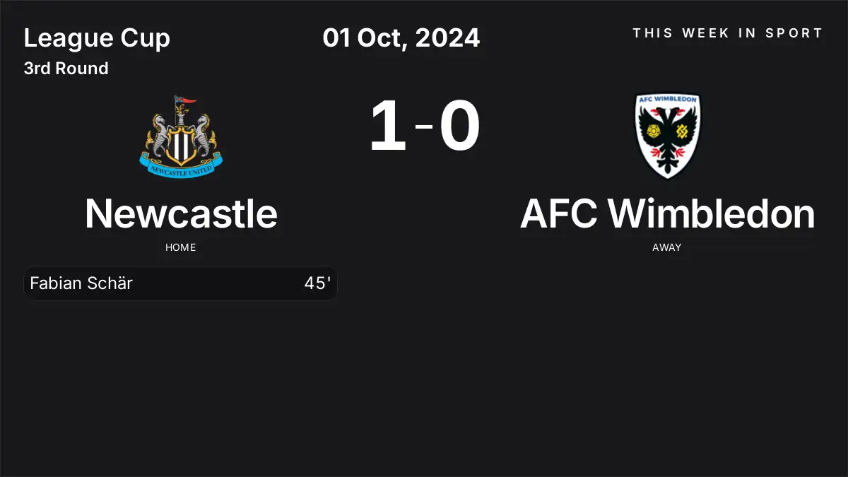 Report: Newcastle vs AFC Wimbledon (2024-10-01)