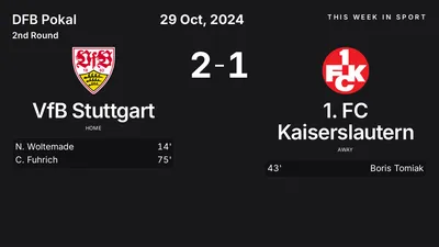 Report: VfB Stuttgart vs 1. FC Kaiserslautern (2024-10-29)