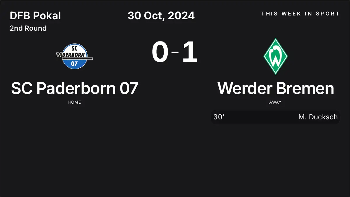 Report: SC Paderborn 07 vs Werder Bremen (2024-10-30)
