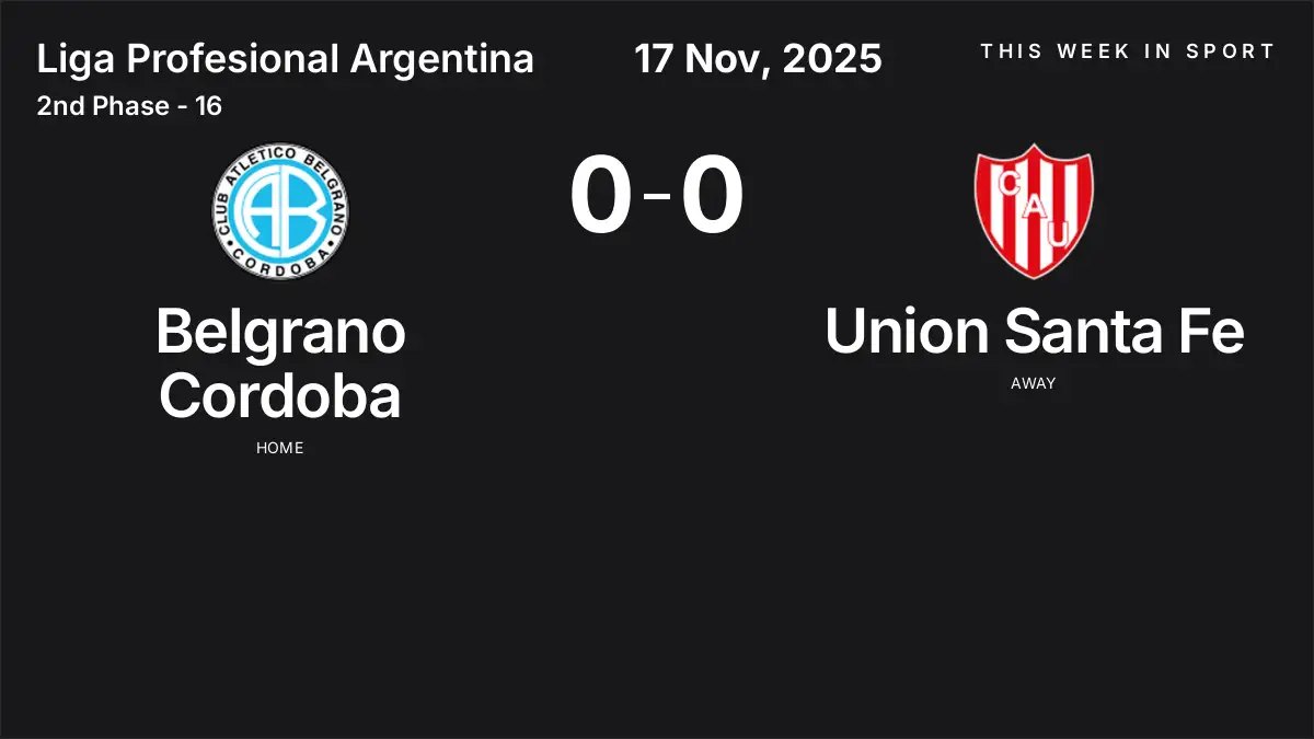 Report: Belgrano Cordoba vs Union Santa Fe (2025-11-17)