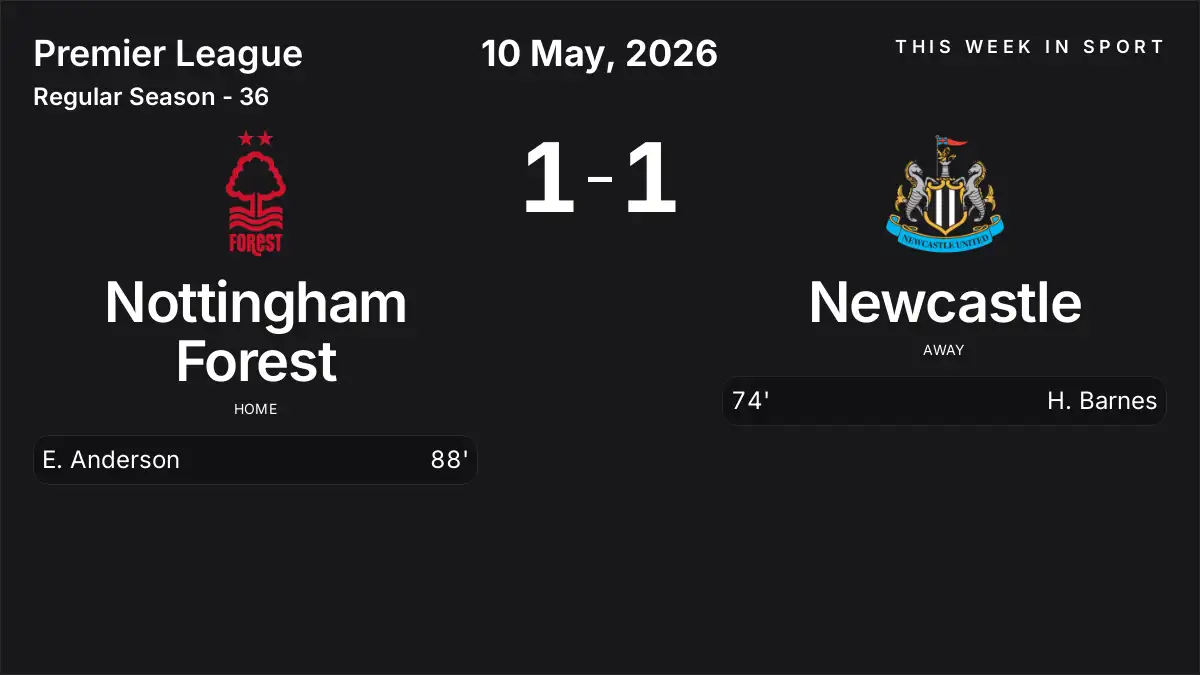 Report: Nottingham Forest vs Newcastle (2026-05-10)