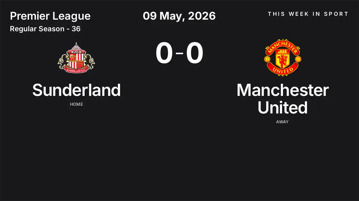 Report: Sunderland vs Manchester United (2026-05-09)